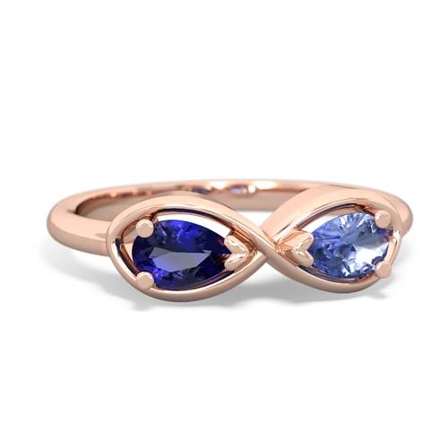 lab sapphire-tanzanite infinity ring