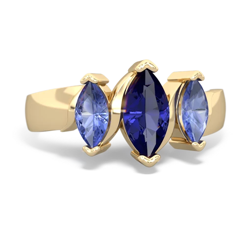 lab sapphire-tanzanite keepsake ring