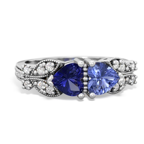 Lab Sapphire Lab Created Sapphire with Genuine Tanzanite Diamond Butterflies ring Ring