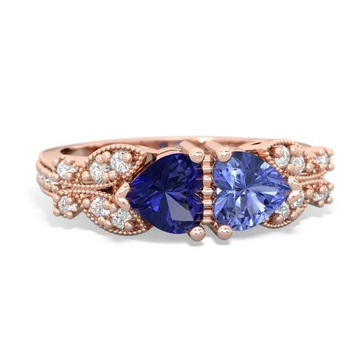 lab sapphire-tanzanite keepsake butterfly ring