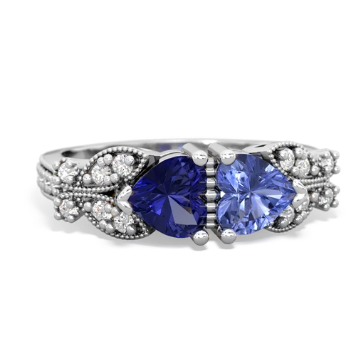 lab sapphire-tanzanite keepsake butterfly ring