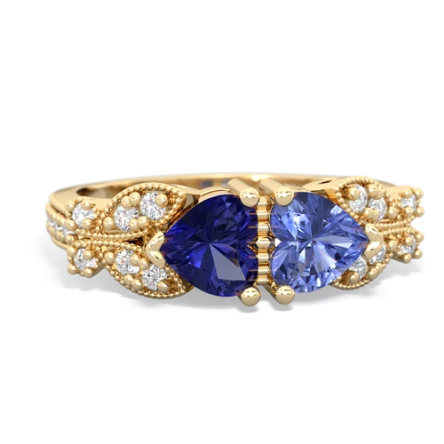 lab sapphire-tanzanite keepsake butterfly ring