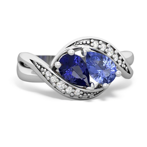 Lab Sapphire Lab Created Sapphire with Genuine Tanzanite Summer Winds ring Ring