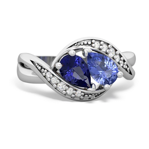 lab sapphire-tanzanite keepsake curls ring