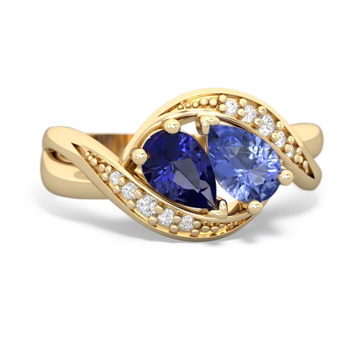 lab sapphire-tanzanite keepsake curls ring