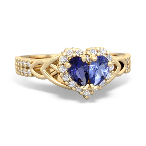 Lab Sapphire Lab Created Sapphire with Genuine Tanzanite Celtic Knot Engagement ring Ring