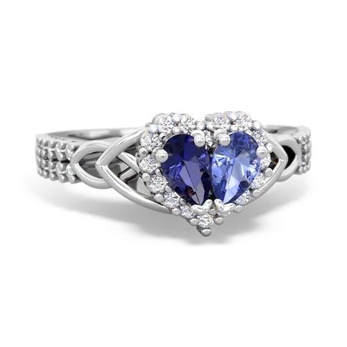 lab sapphire-tanzanite keepsake engagement ring