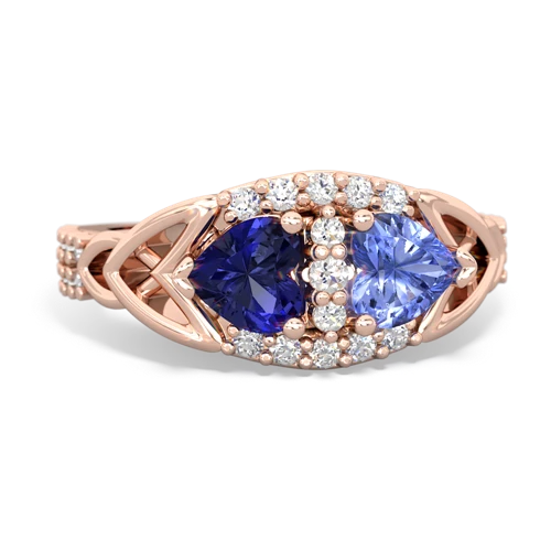 lab sapphire-tanzanite keepsake engagement ring