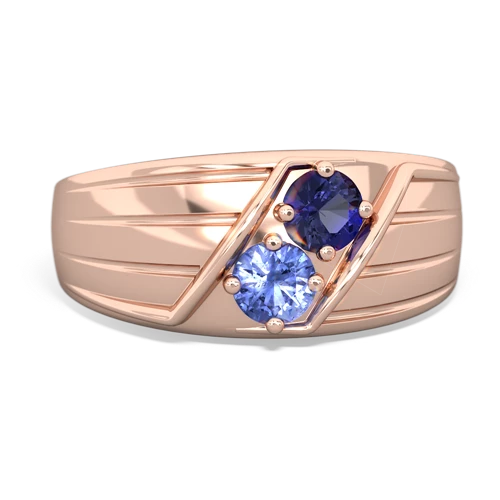 lab sapphire-tanzanite mens ring