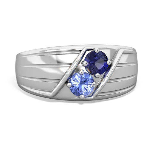 lab sapphire-tanzanite mens ring