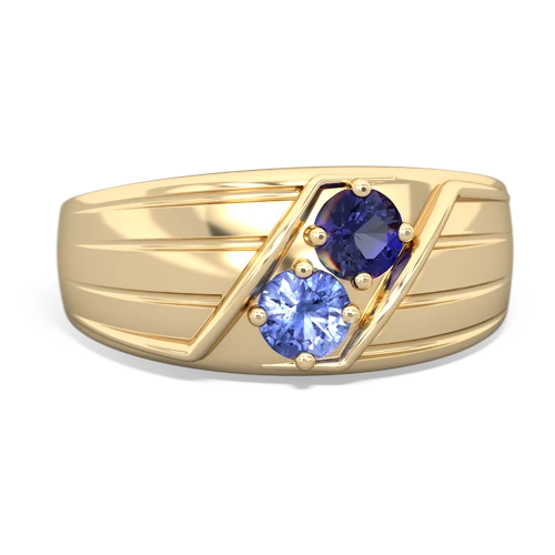 lab sapphire-tanzanite mens ring