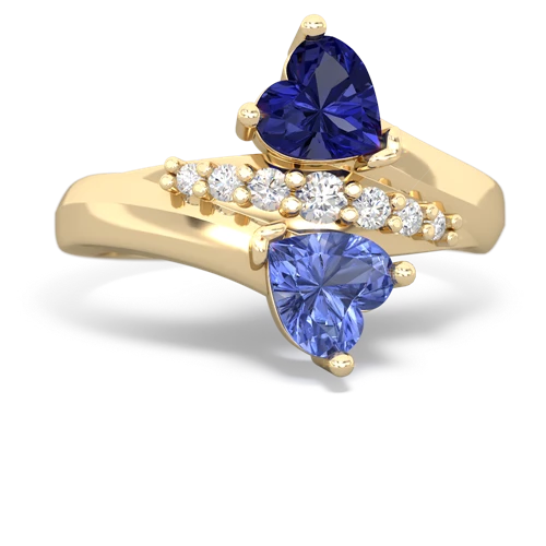 lab sapphire-tanzanite modern ring