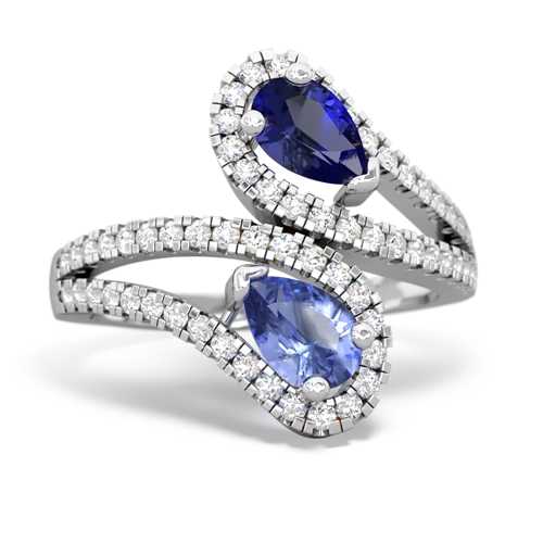 lab sapphire-tanzanite pave swirls ring