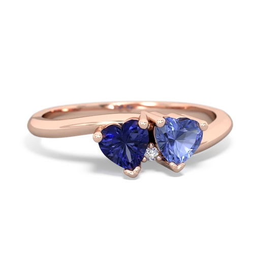 Lab Sapphire Lab Created Sapphire with Genuine Tanzanite Sweetheart's Promise ring Ring