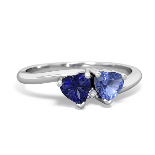 lab sapphire-tanzanite sweethearts promise ring