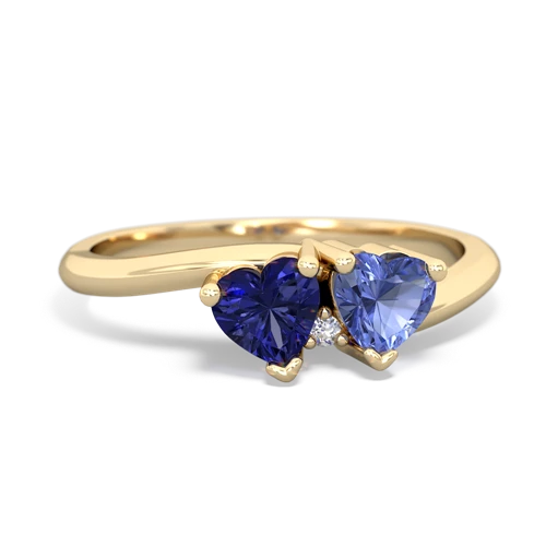 lab sapphire-tanzanite sweethearts promise ring