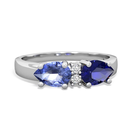 lab sapphire-tanzanite timeless ring