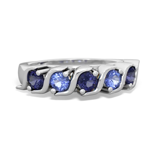 lab sapphire-tanzanite timeless ring