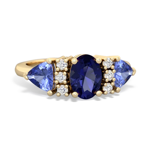 lab sapphire-tanzanite timeless ring