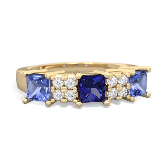 lab sapphire-tanzanite timeless ring