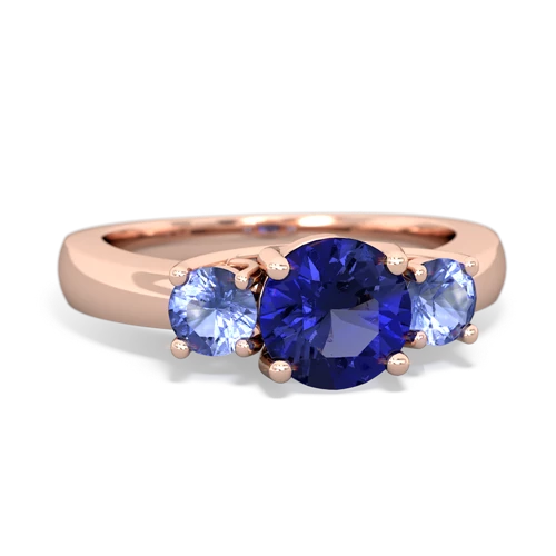 lab sapphire-tanzanite timeless ring