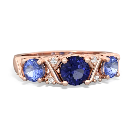 lab sapphire-tanzanite timeless ring