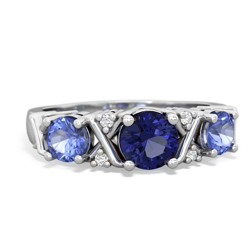 lab sapphire-tanzanite timeless ring