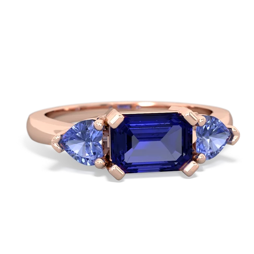 lab sapphire-tanzanite timeless ring