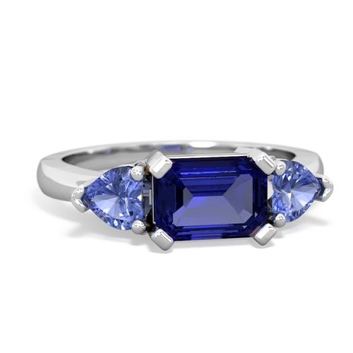 lab sapphire-tanzanite timeless ring