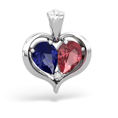 Lab Sapphire Lab Created Sapphire with Genuine Pink Tourmaline Two Become One pendant Pendant