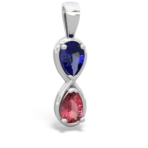 lab sapphire-tourmaline infinity pendant