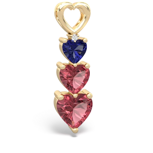 Lab Sapphire Lab Created Sapphire with Genuine Pink Tourmaline and Genuine Black Onyx Past Present Future pendant Pendant
