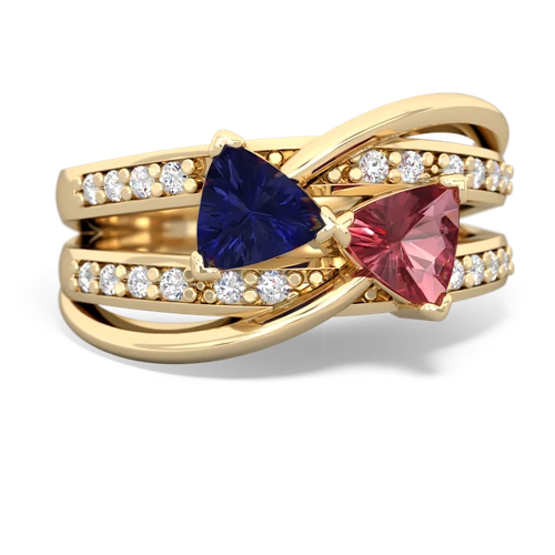 Lab Sapphire Lab Created Sapphire with Genuine Pink Tourmaline Bowtie ring Ring
