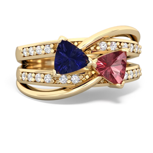 lab sapphire-tourmaline couture ring