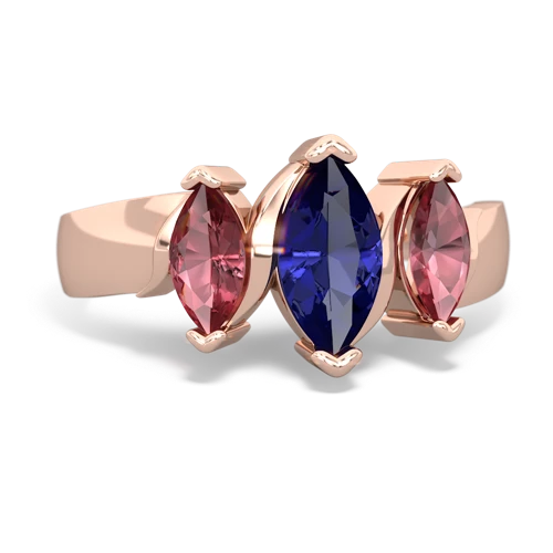 lab sapphire-tourmaline keepsake ring