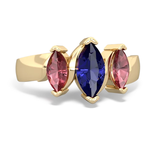 lab sapphire-tourmaline keepsake ring