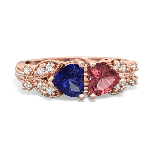 lab sapphire-tourmaline keepsake butterfly ring