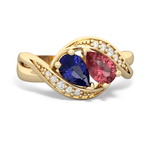 Lab Sapphire Lab Created Sapphire with Genuine Pink Tourmaline Summer Winds ring Ring
