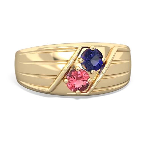 lab sapphire-tourmaline mens ring