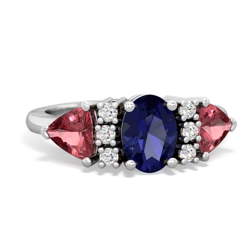 lab sapphire-tourmaline timeless ring