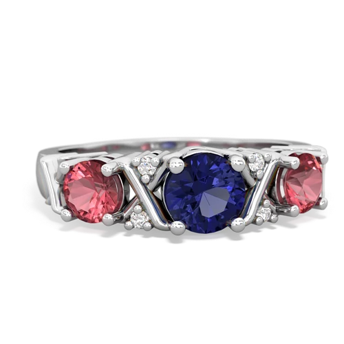 lab sapphire-tourmaline timeless ring