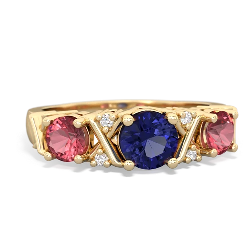 lab sapphire-tourmaline timeless ring