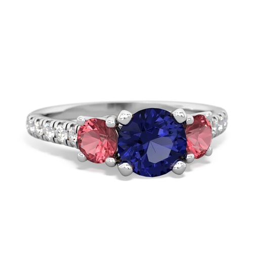 lab sapphire-tourmaline trellis pave ring