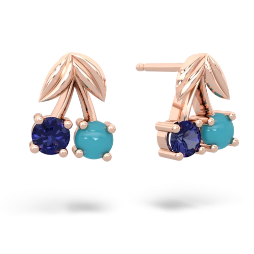 lab sapphire-turquoise cherries earrings