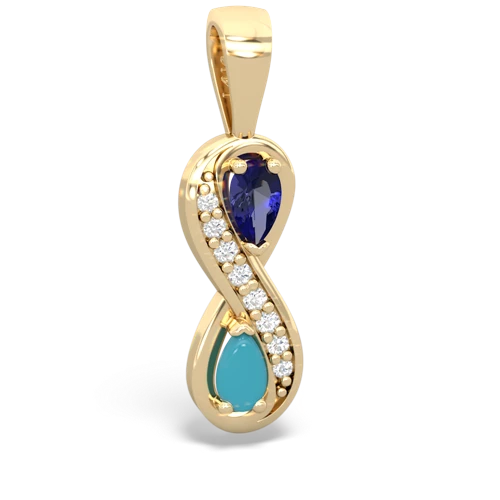 lab sapphire-turquoise keepsake infinity pendant