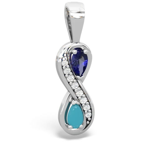 lab sapphire-turquoise keepsake infinity pendant