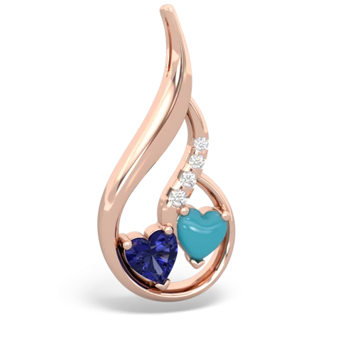 lab sapphire-turquoise keepsake swirl pendant