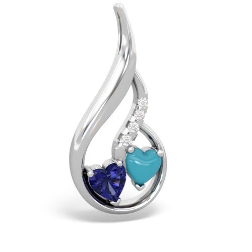 lab sapphire-turquoise keepsake swirl pendant