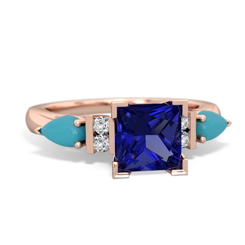 lab sapphire-turquoise engagement ring