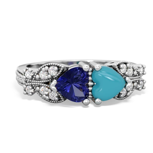 lab sapphire-turquoise keepsake butterfly ring